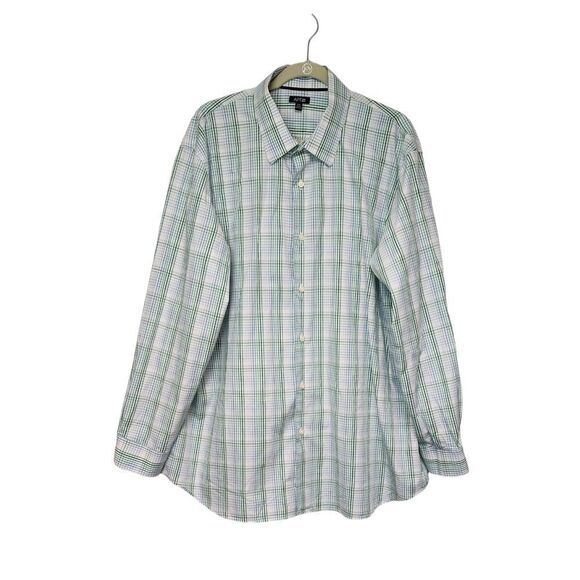 Apt.9 Button Down Long Sleeve Plaid Green Shirt Size XXL - Picture 1 of 6